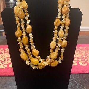 Elegant Yellow Jasper Stone Necklace (Hand Made)